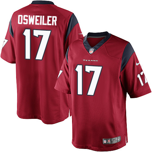 Men's Limited Brock Osweiler Nike Jersey Red Alternate - #17 NFL Houston Texans